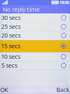 If you divert missed calls, you need to select a delay for the divert. Select the required delay.