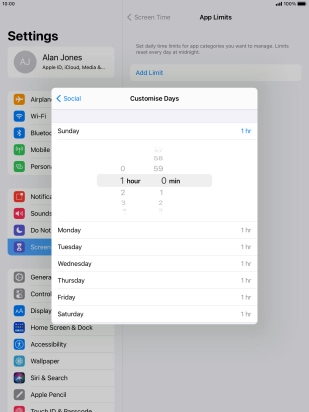 Select the required period.