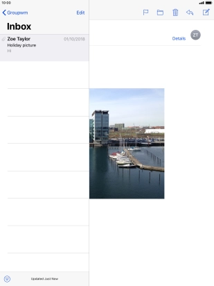 Press the new email message icon.