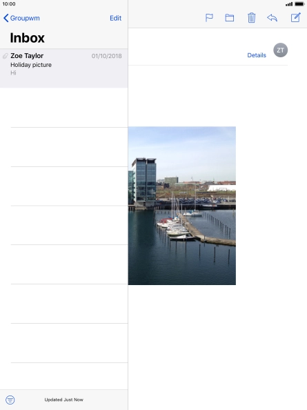 Press the new email message icon.