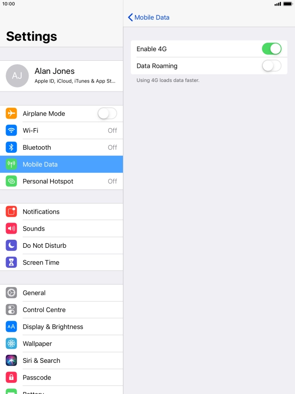 Press the indicator next to 