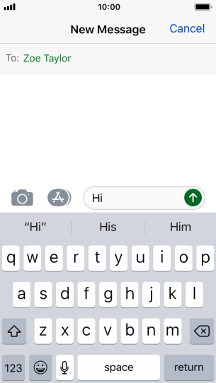 Press the send icon.