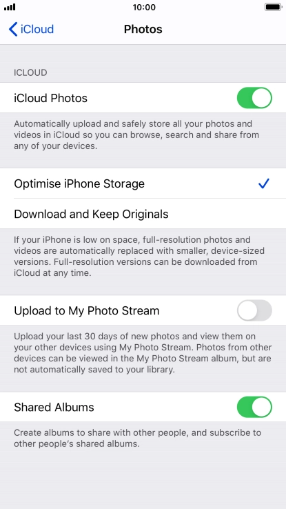 Press the indicator next to 