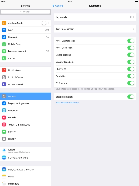 Press the indicator next to 