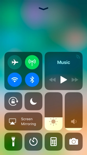 Press the flight mode icon to turn the function on or off.