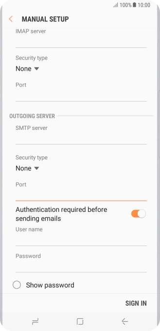Press the field below 