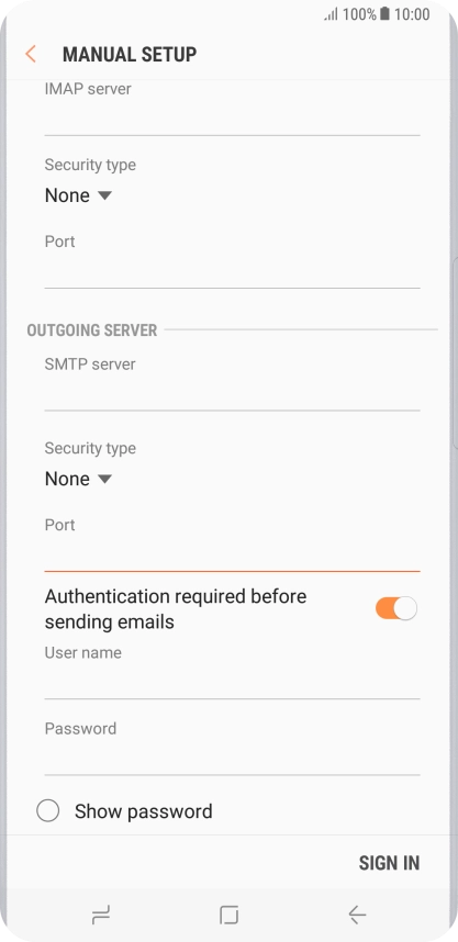 Press the field below 