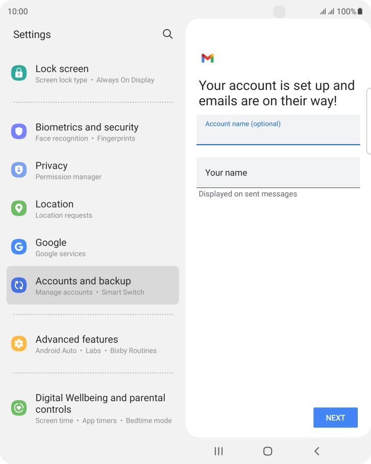 Press Your name and key in the required sender name.