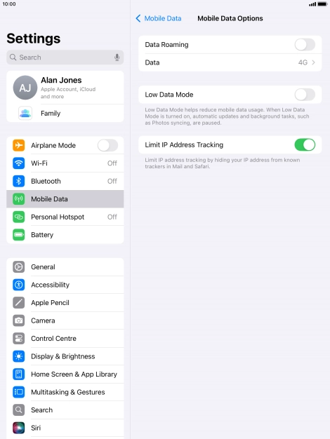Press the indicator next to 