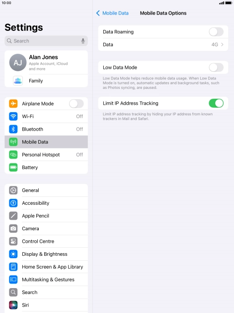 Press the indicator next to 