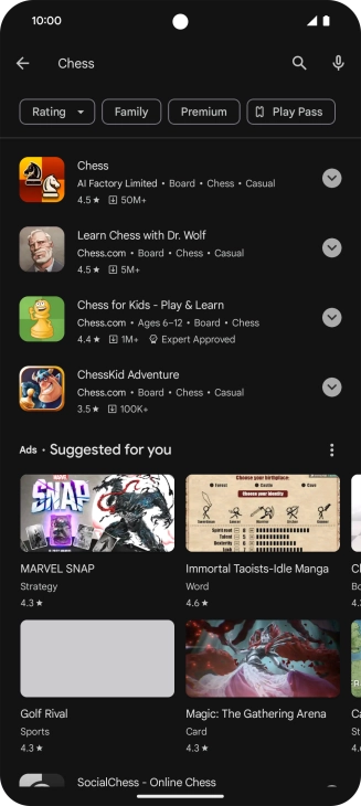 Press the required app.