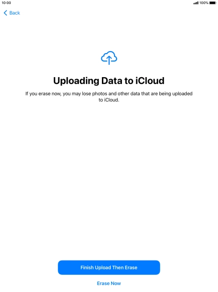 Press the required setting.