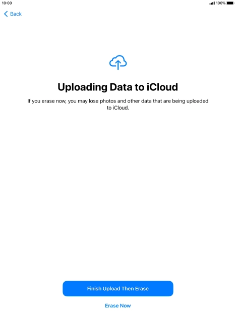 Press the required setting.