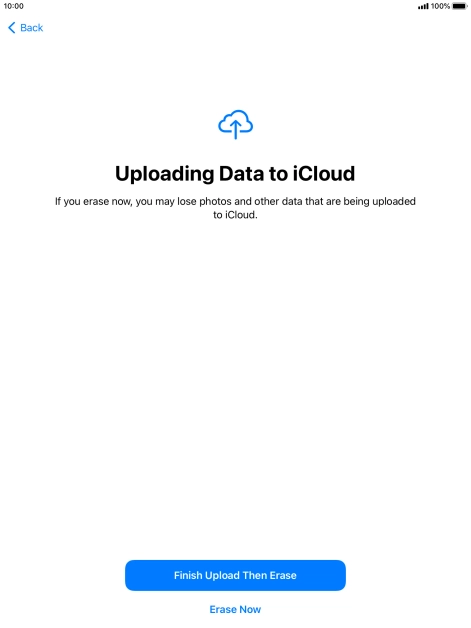 Press the required setting.
