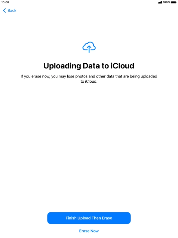 Press the required setting.