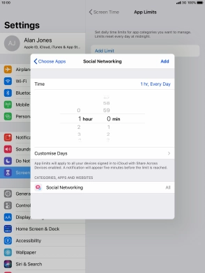Press Customise Days.