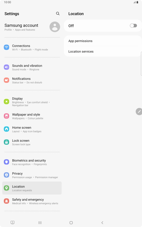 Press the indicator to turn the function on or off.