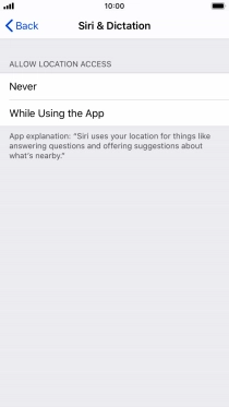 Press the required setting to turn the function on or off.