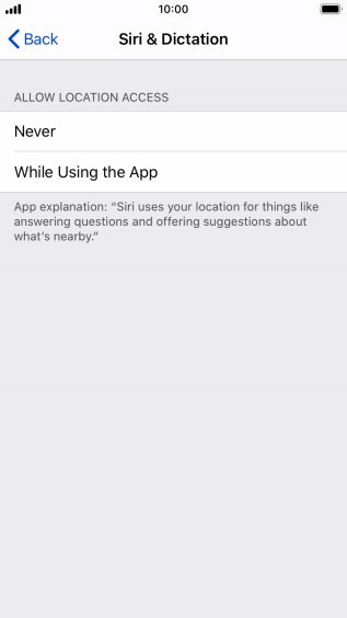 Press the required setting to turn the function on or off.