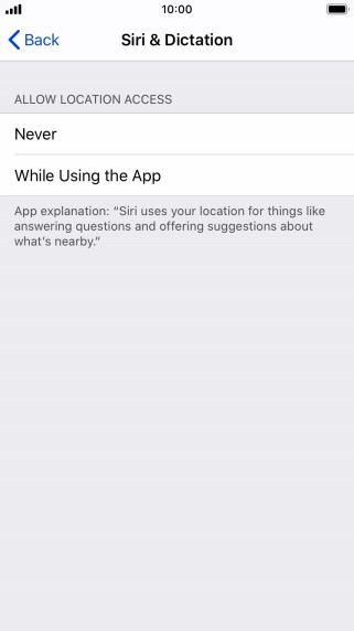 Press the required setting to turn the function on or off.