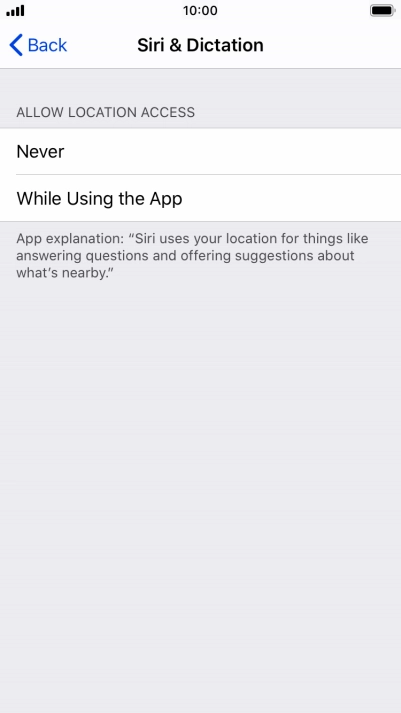 Press the required setting to turn the function on or off.