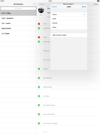 Press the required email type.