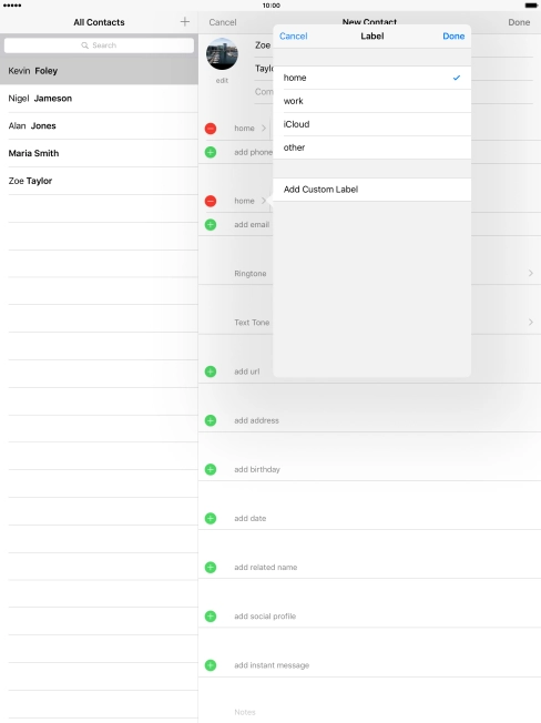 Press the required email type.