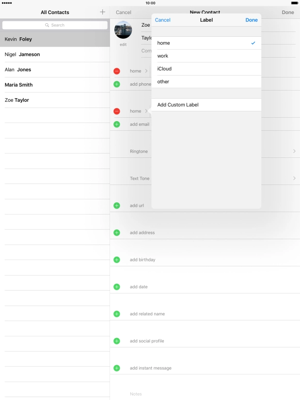 Press the required email type.