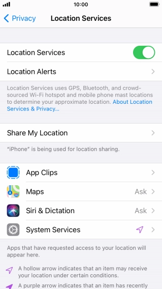 Press the required app.