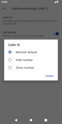 Press Show number to turn on caller identification.