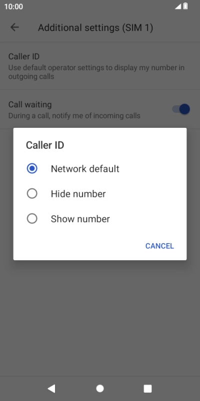 Press Show number to turn on caller identification.
