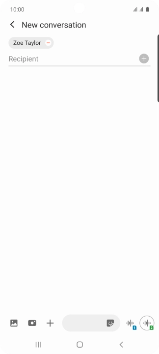 Press the text input field and write the text for your picture message.