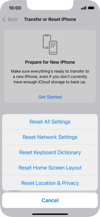 Press Reset All Settings.