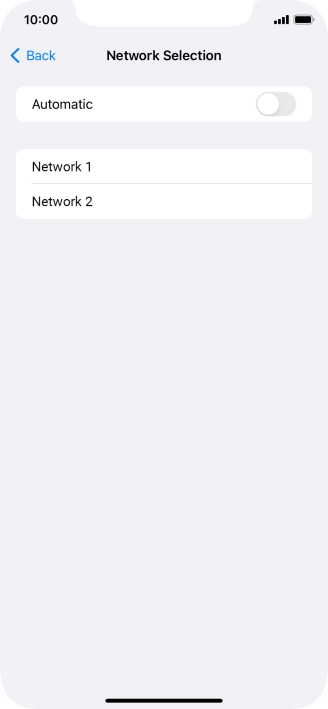 If you turn off the function, press the required network.