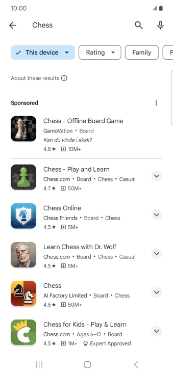 Press the required app.