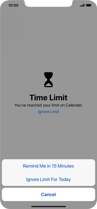 Press the required setting.