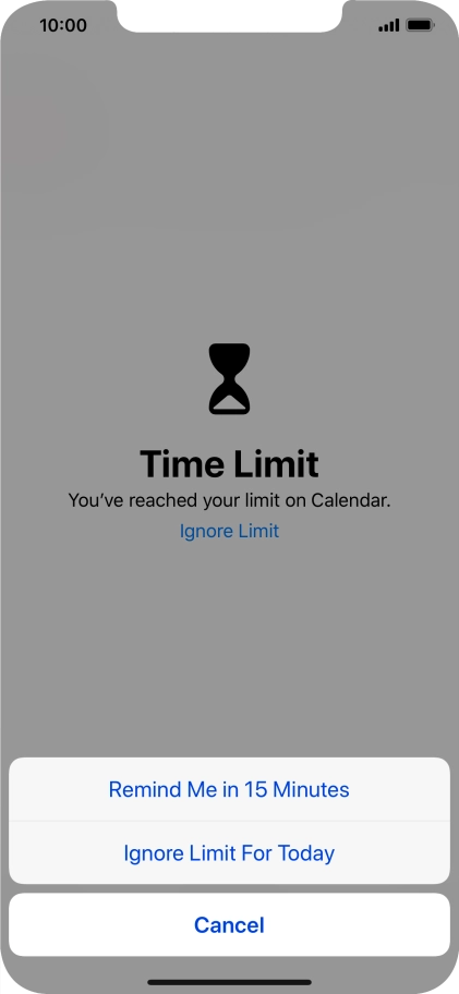 Press the required setting.