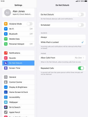 Press the indicator next to 