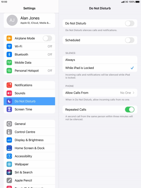 Press the indicator next to 
