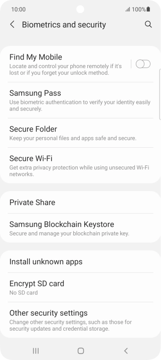 Press Other security settings.
