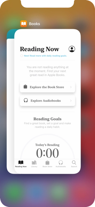 Slide upwards on the required application to end it.