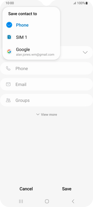 Press the required Google account.