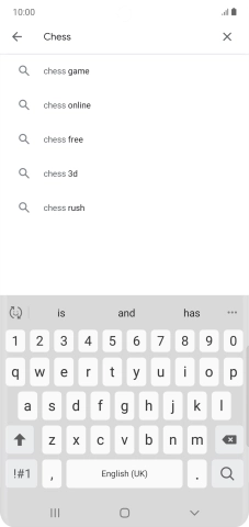 Key in the name or subject of the required app and press the search icon.
