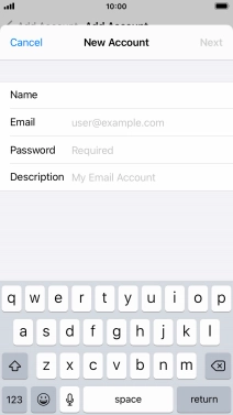 Press Email and key in your email address.