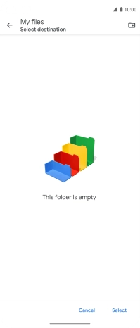 To create a new folder, press the new folder icon and follow the instructions on the screen to create a new folder.