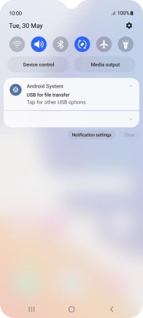 Press Tap for other USB options..