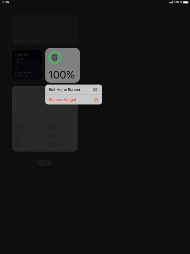 Press Remove Widget.