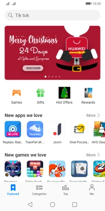 Press the search field.