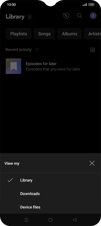 Press the required category and go to the required audio file.