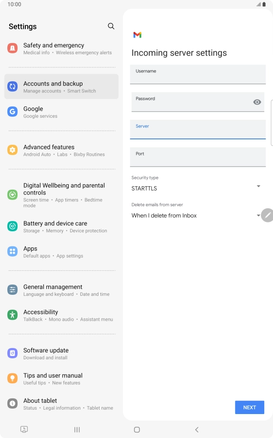 Press the field below 